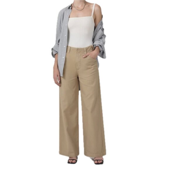Citizens of Humanity Womens Paloma Utility Trouser Pants Khaki Classic Sz 26 NWT - Picture 1 of 11